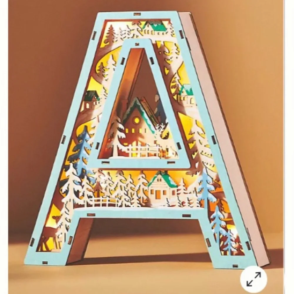 Anthropologie Winter Wonderland Monogram Letter A Light-Up NWT